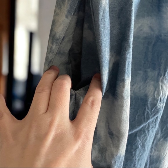 MAX JEANS maxi dress, size XL, bleached chambray embroidery preowned - Picture 7 of 14